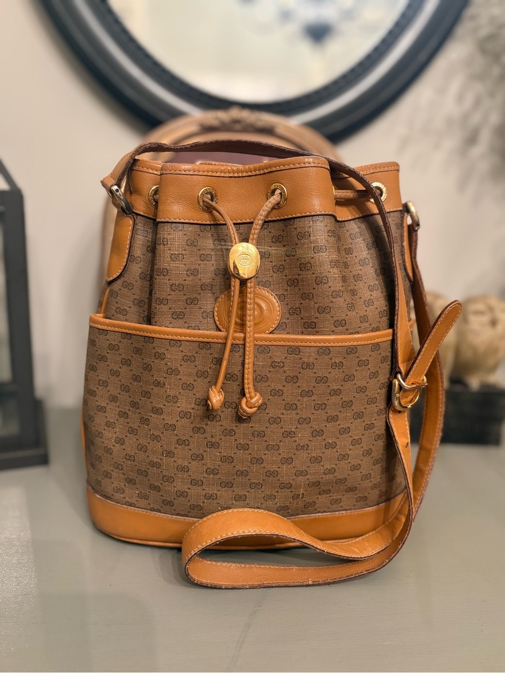 Vintage Gucci Micro GG Monogram Bucket Bag